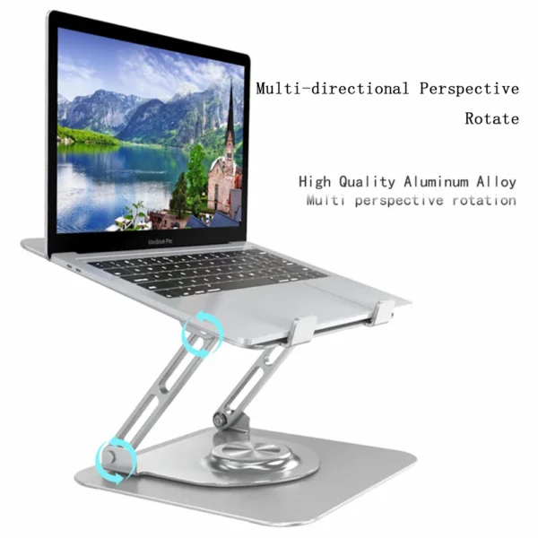 MacBook Stand with 360° Rotation, Aluminum Laptop Riser Holder - Image 3