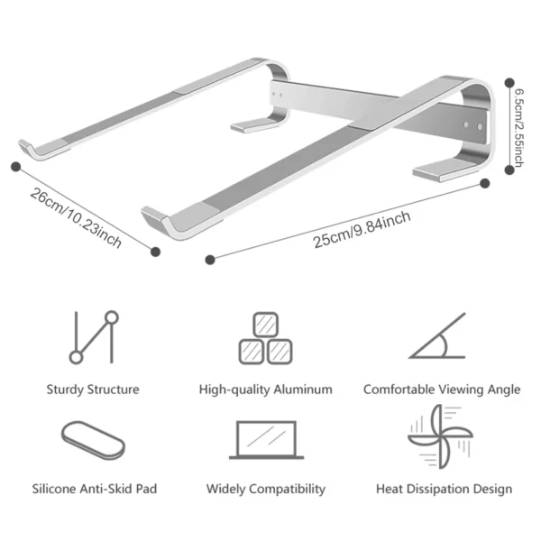 Ergonomic Aluminum MacBook Stand with Cooling & Detachable Design - Image 5