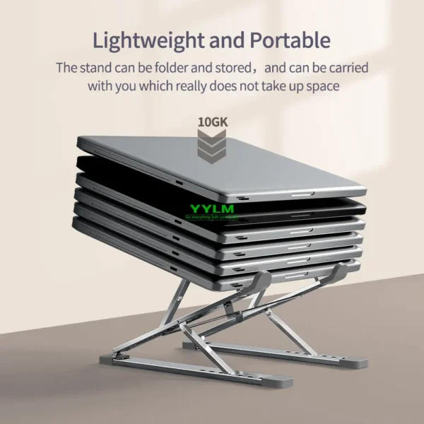 YYLM N8 Adjustable MacBook Stand – Portable & Foldable Cooling Holder - Image 4