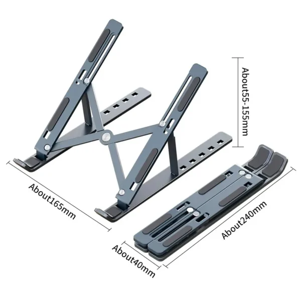 Foldable Aluminum MacBook Stand – Portable & Adjustable Holder - Image 6