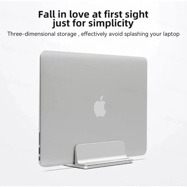 Foldable Vertical MacBook Stand – Aluminum Laptop & Tablet Holder - Image 2