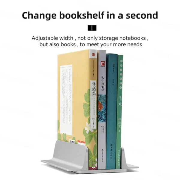Foldable Vertical MacBook Stand – Aluminum Laptop & Tablet Holder - Image 6