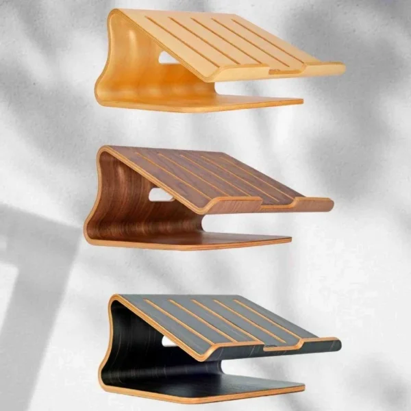 Wooden Laptop Stand Ergonomic Cooling Rack Desktop Storage Holder - Image 6