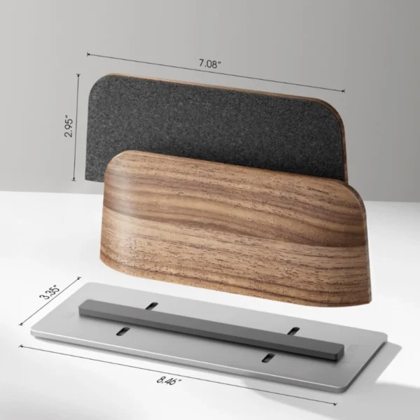 Wooden Laptop Stand For Desk, Black Walnut Aluminium Holder For MacBook - Image 5