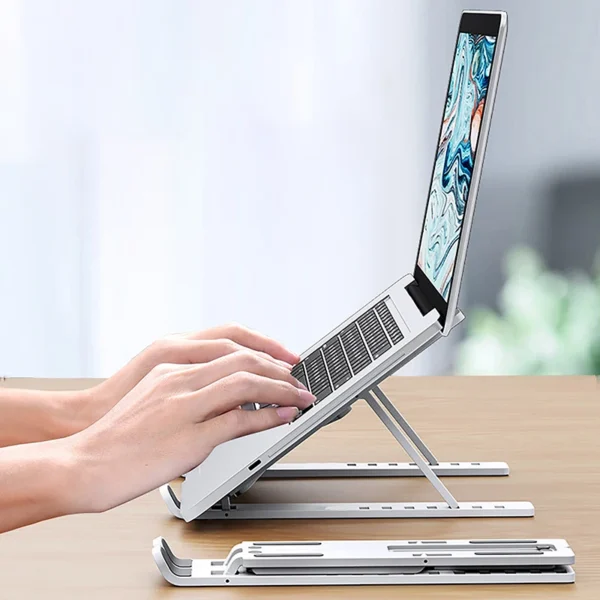 Adjustable MacBook Stand Foldable Laptop Holder with Cooling Base - Image 2