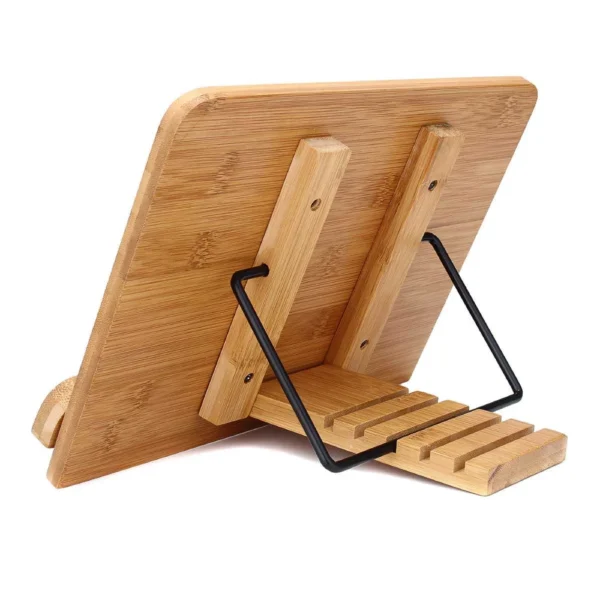 Wooden Laptop Stand, Portable Adjustable Book Holder, Sturdy & Lightweight - Image 3