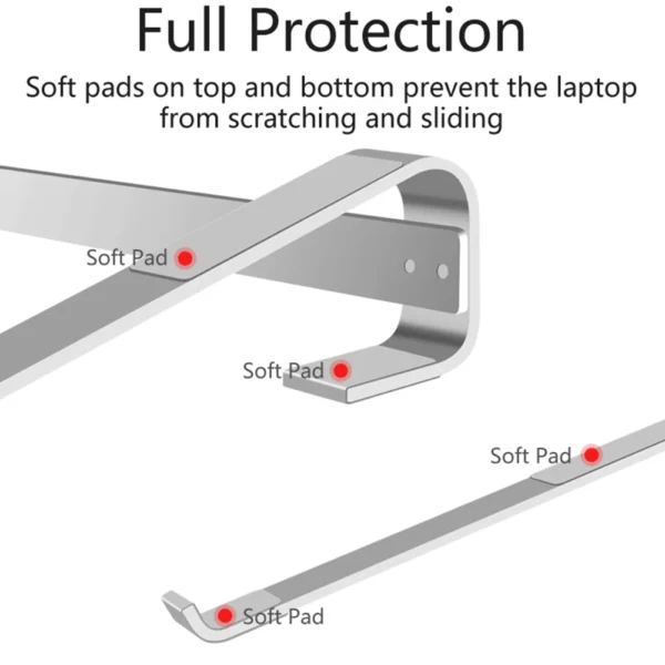 Ergonomic Aluminum MacBook Stand with Cooling & Detachable Design - Image 3