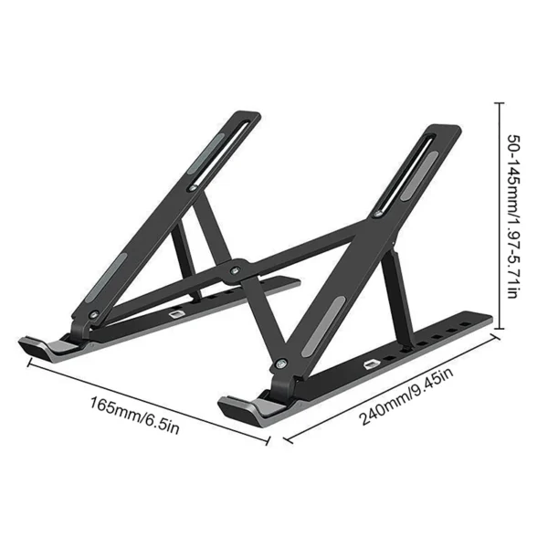 Adjustable MacBook Stand Foldable Laptop Holder with Cooling Base - Image 6