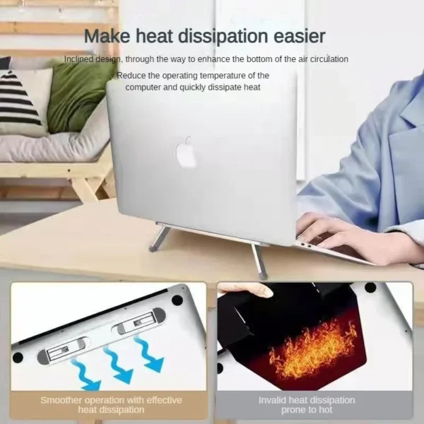 Invisible MacBook Stand – Portable Laptop Riser with Cooling Pad - Image 3