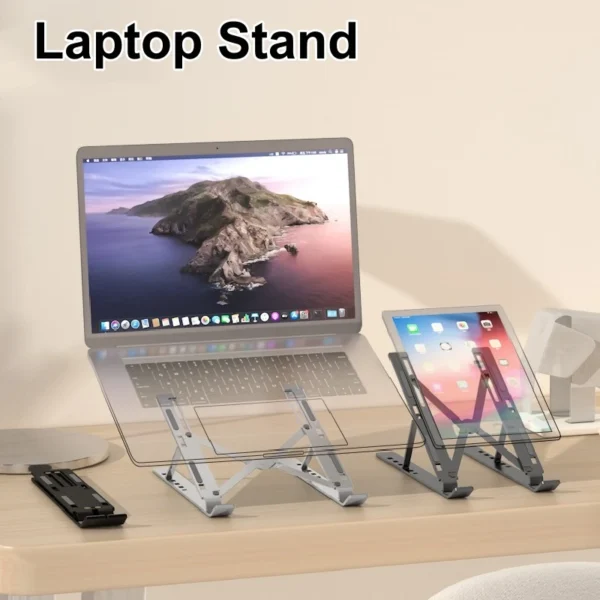 Adjustable Portable MacBook Stand – Foldable Aluminum Laptop Holder - Image 3