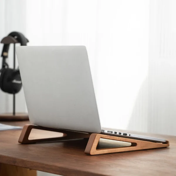 Wooden Laptop Stand Portable Cooling Bracket for 10-17 Inch Devices