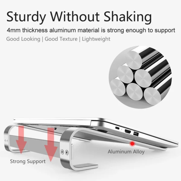 Ergonomic Aluminum MacBook Stand with Cooling & Detachable Design - Image 4
