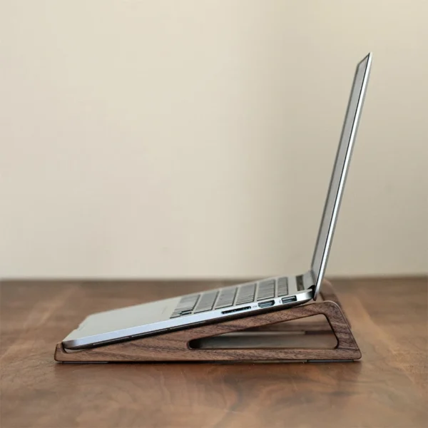Wooden Laptop Stand Portable Cooling Bracket for 10-17 Inch Devices - Image 2