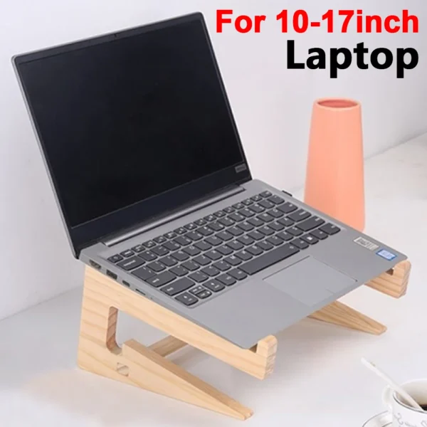 Wooden Laptop Stand Detachable Cooling Holder for Notebook 10-17 Inch