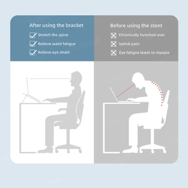 Foldable MacBook Stand with Cooling for Enhanced Airflow 2025 - Image 6